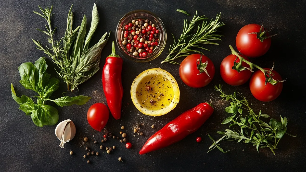 Table garnie de plats méditerranéens frais et colorés