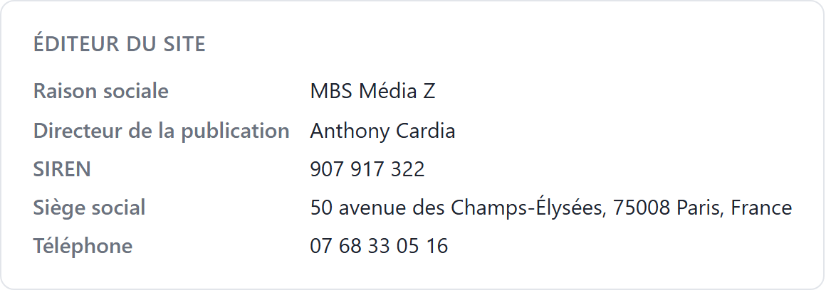 Informations sur l’éditeur